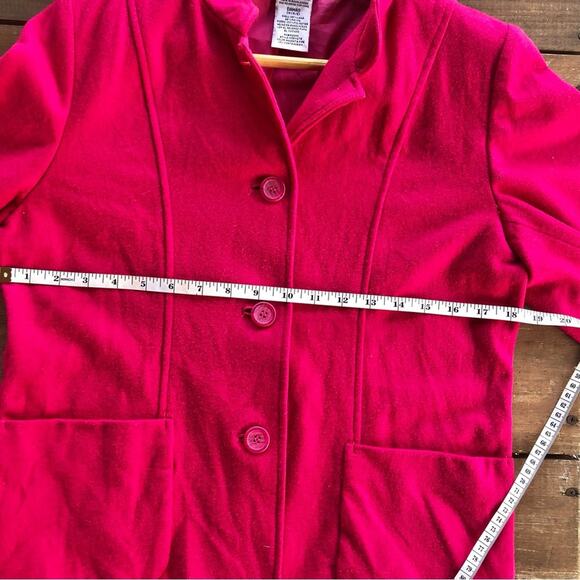 Vintage White Stag Pink Wool Blend Pea Coat Women's 4/6 Preppy Barbie 90s Y2K - Picture 9 of 10